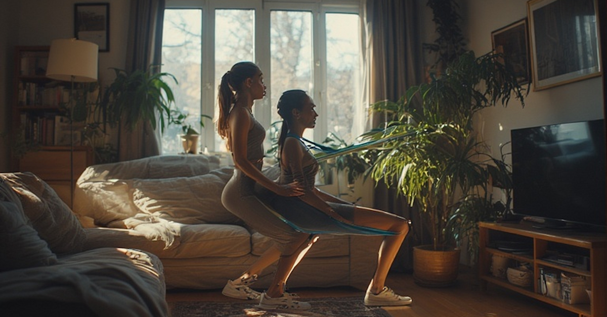 Resistance band strength training at home with minimal equipment