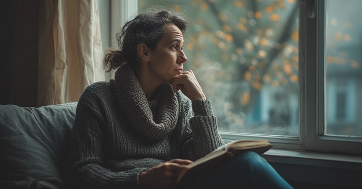 A thoughtful adult sitting near a window in soft light, illustrating how stress experiences vary between individuals.